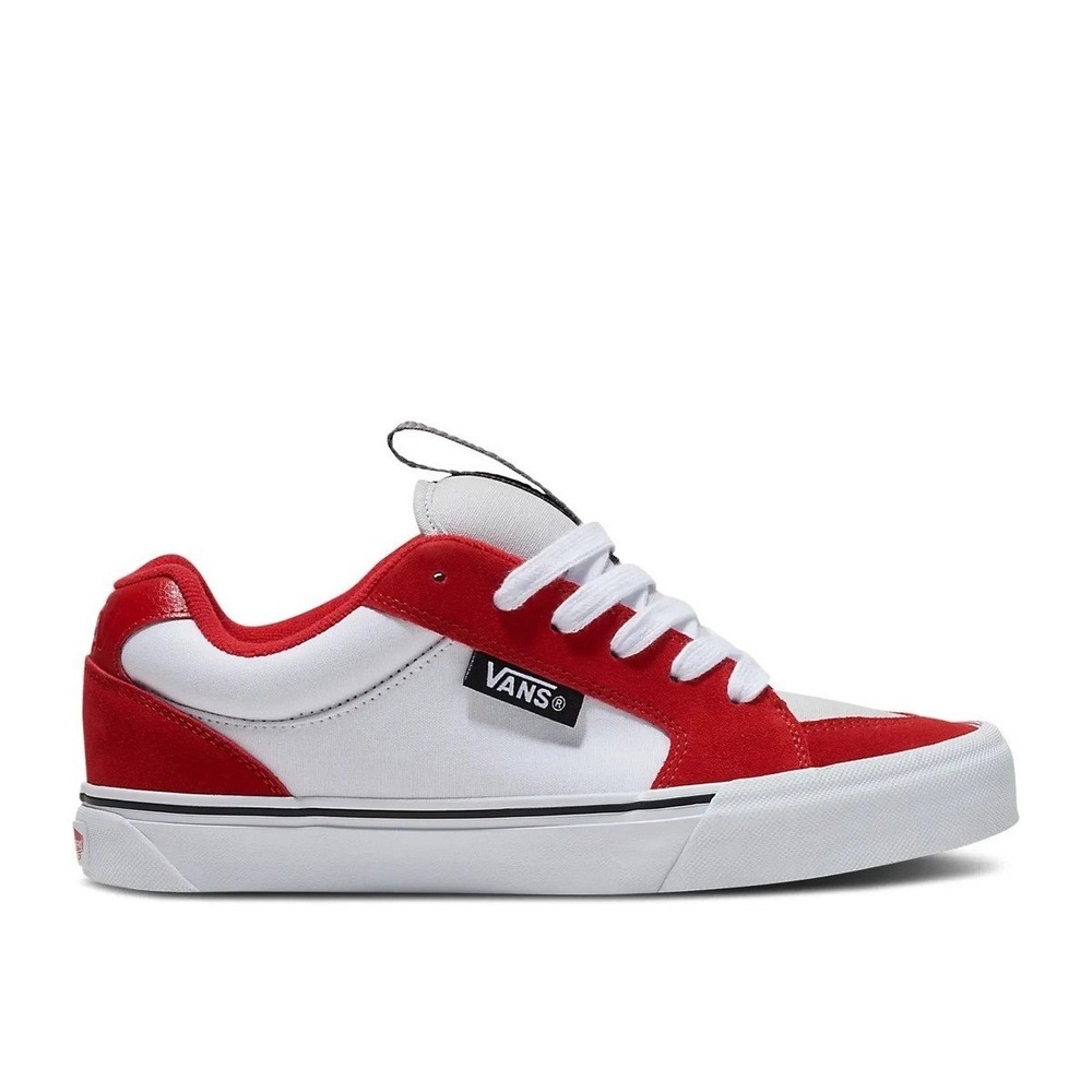 Vans Knu Skool Sneakers Mens 6 Womens 7.5 Red White Good Suede Puffy Skate Shoes